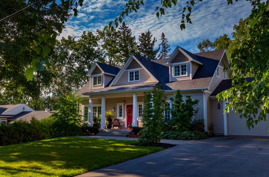Red Door on a Beautiful Detached Home