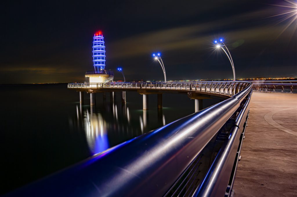 Waterfront view of Brant Street Pier in Burlington
